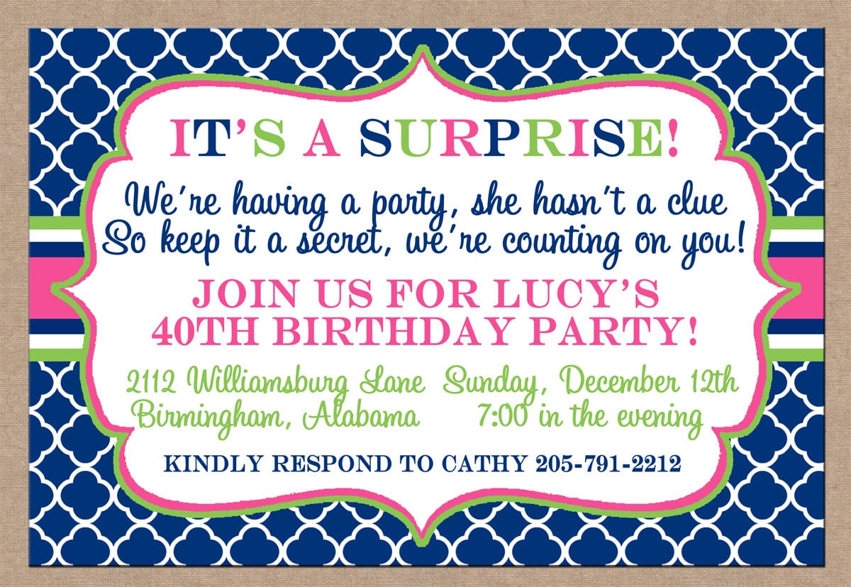 Surprise Party Invitation Template â Gangcraft Net